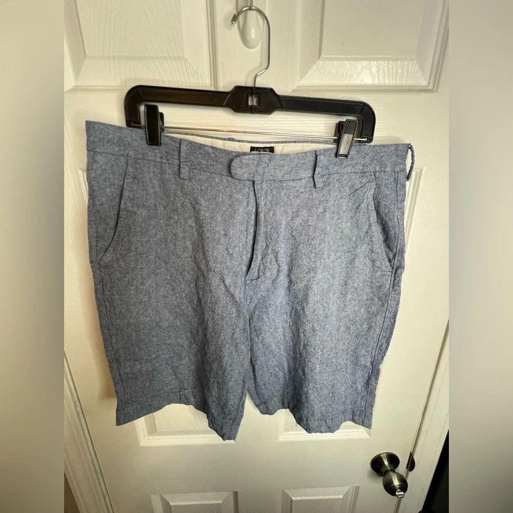 J. Crew Men’s 35 Rivington 10” Blue Chambray Chino Shorts 35W Classic